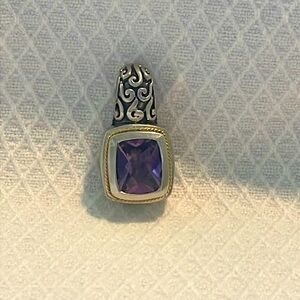 Authentic Phillip Gavriel Pendant; Sterling Silver Amethyst Gemstone